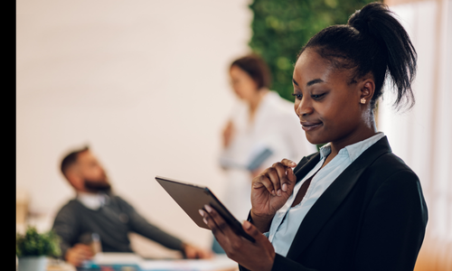 Business professional in workspace